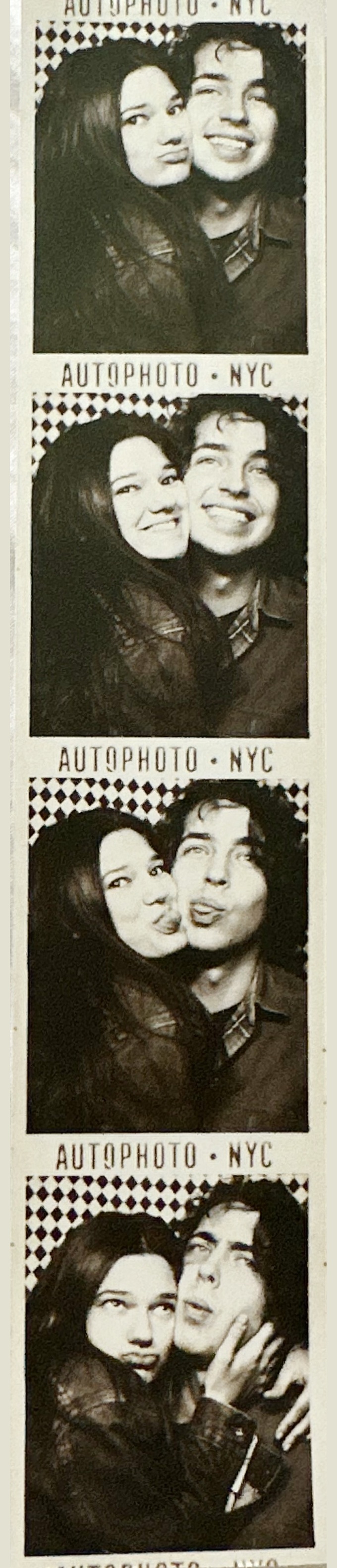 Black-and-white Autophoto strip of Grace and Christian in Manhattan, New York, in May 2026.